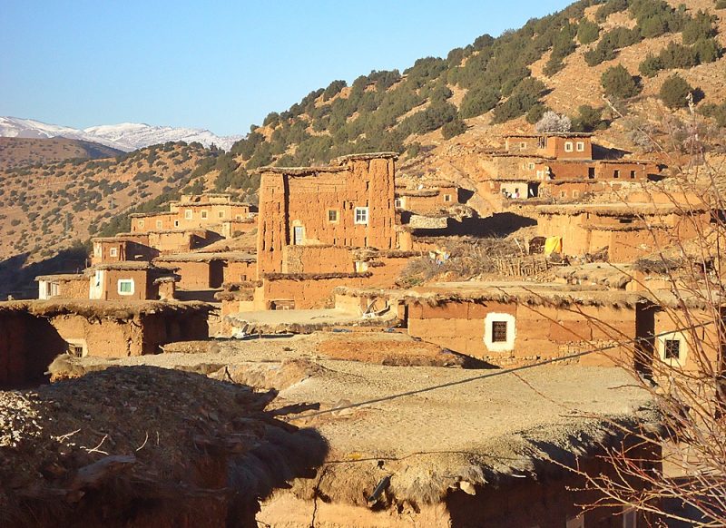 Berber village in ait bouguemez valley